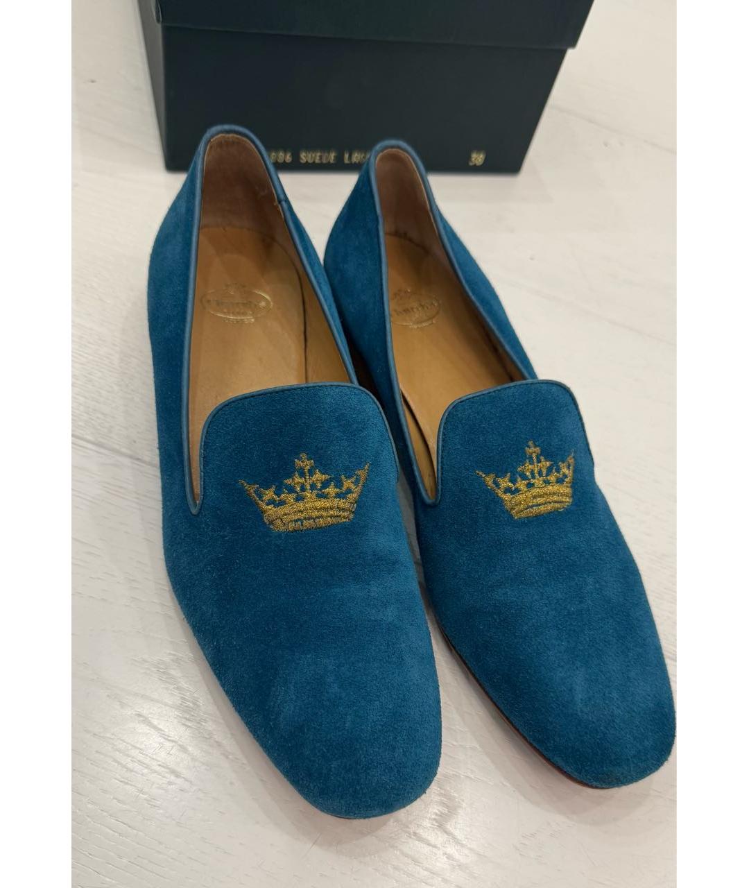 CHURCH'S Голубые замшевые лоферы, фото 2