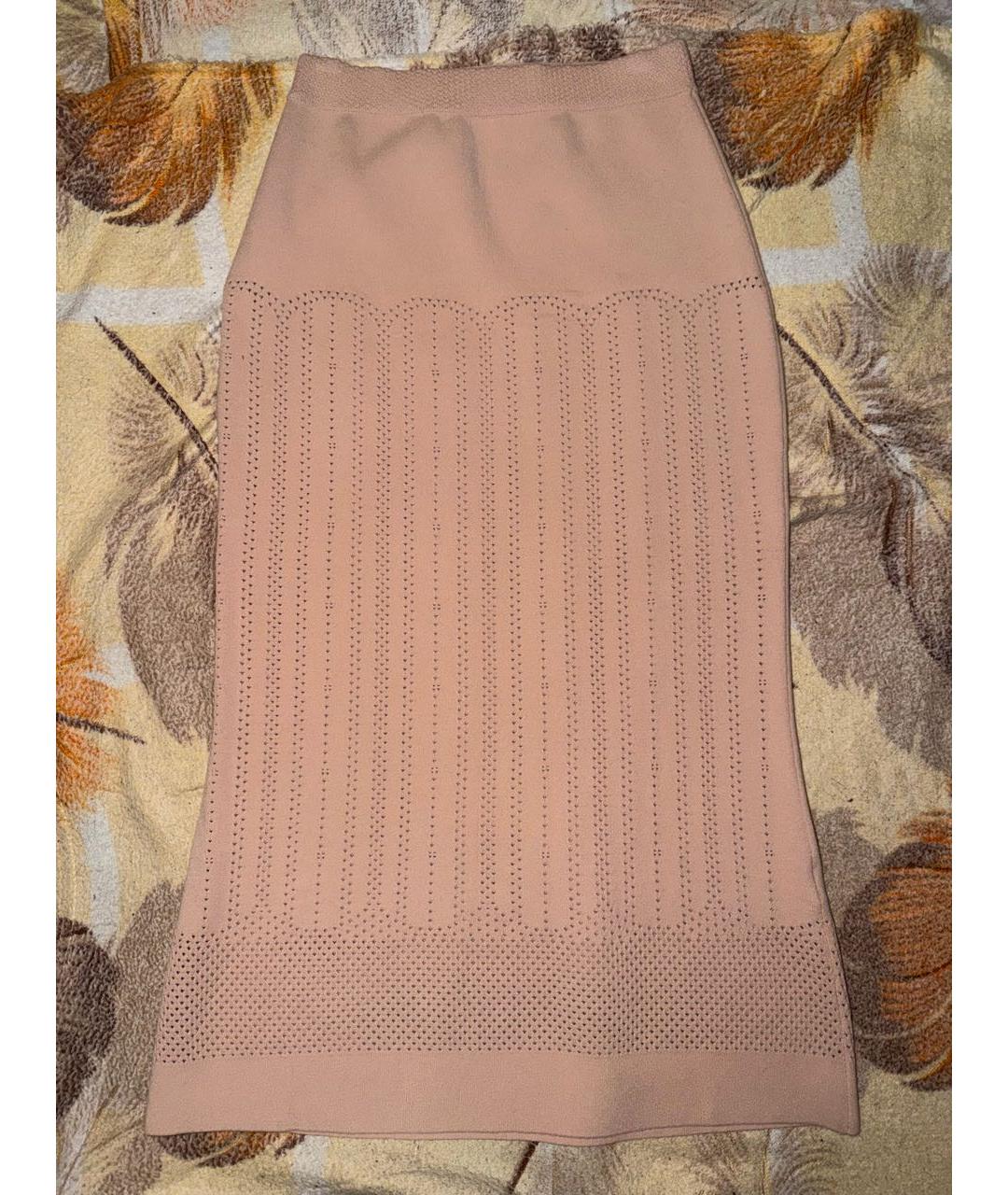 ULYANA SERGEENKO Розовая вискозная юбка миди, фото 2