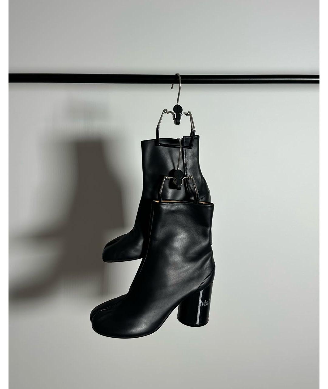 MAISON MARGIELA Черные кожаные ботильоны, фото 6