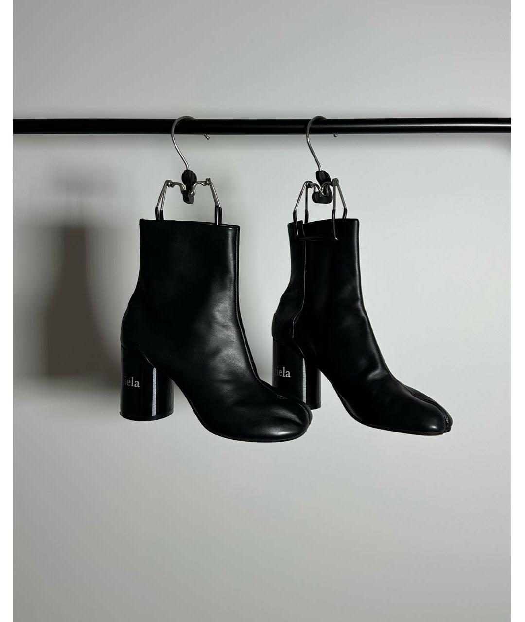 MAISON MARGIELA Черные кожаные ботильоны, фото 3