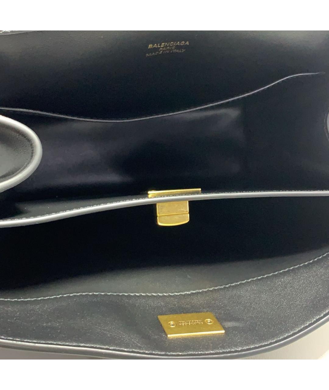 BALENCIAGA Черная кожаная сумка с короткими ручками, фото 5