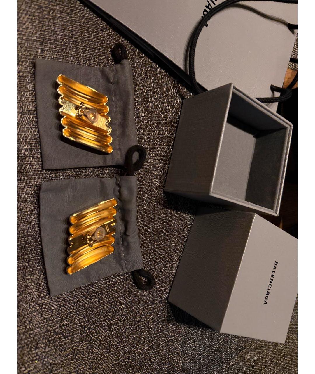 BALENCIAGA Золотые металлические серьги, фото 4