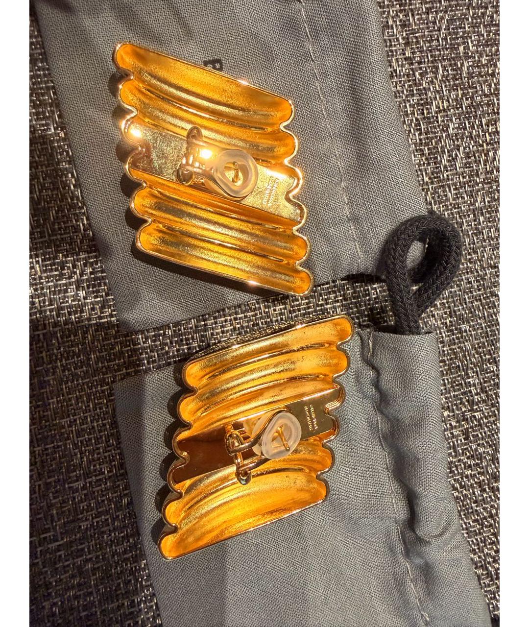 BALENCIAGA Золотые металлические серьги, фото 3