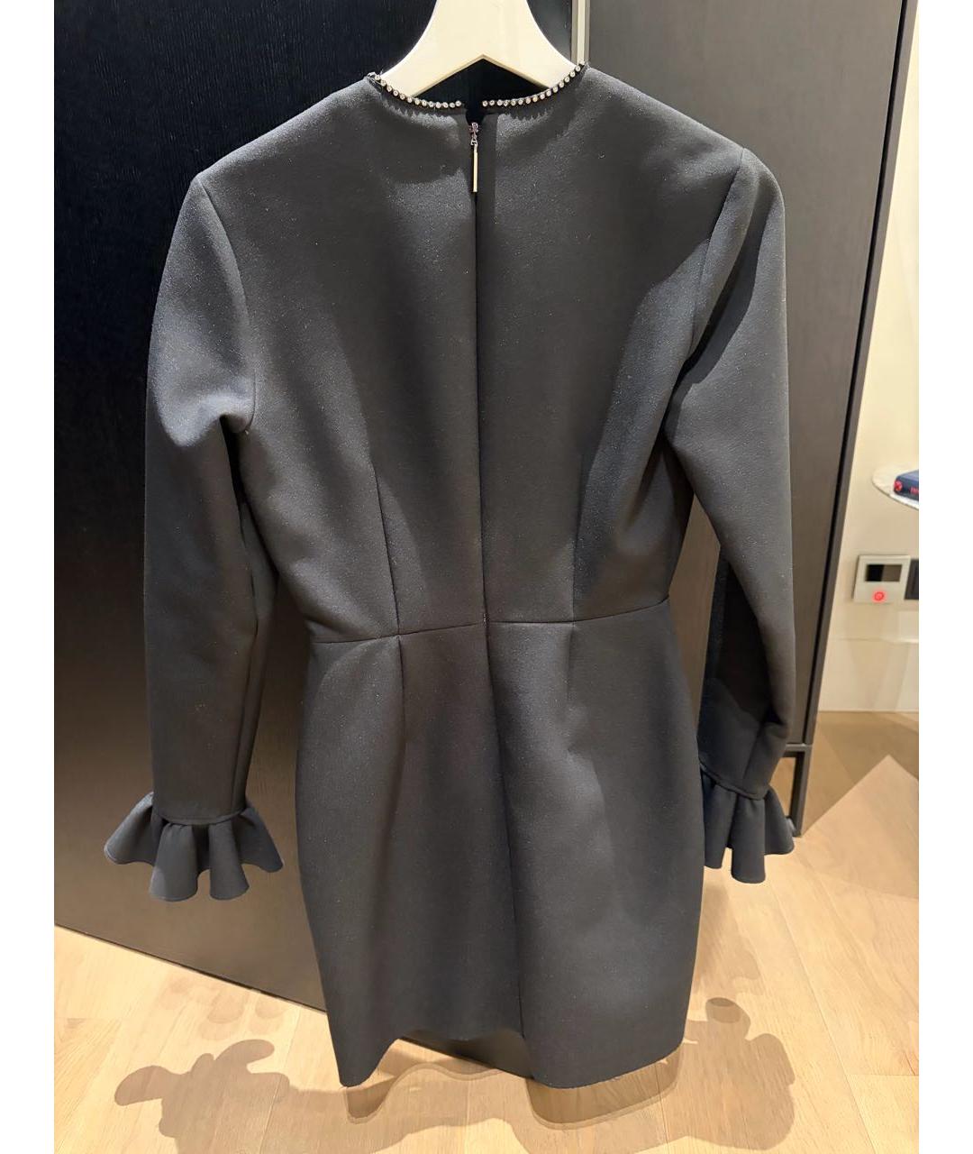 MSGM Черное полиэстеровое коктейльное платье, фото 2