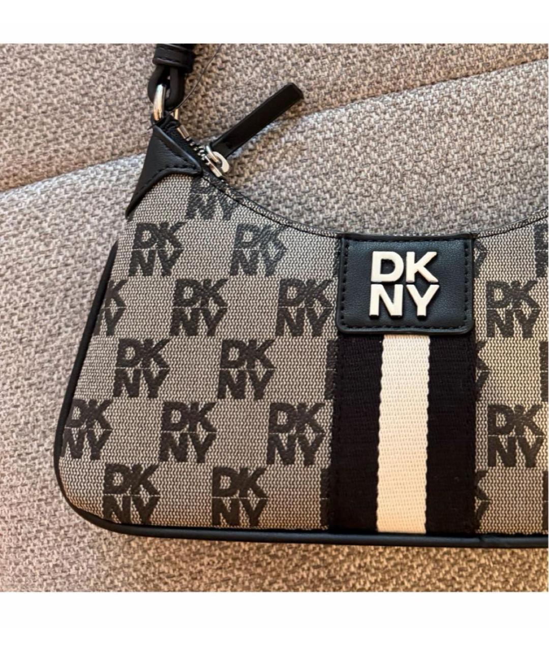 DKNY Бежевая тканевая сумка через плечо, фото 3