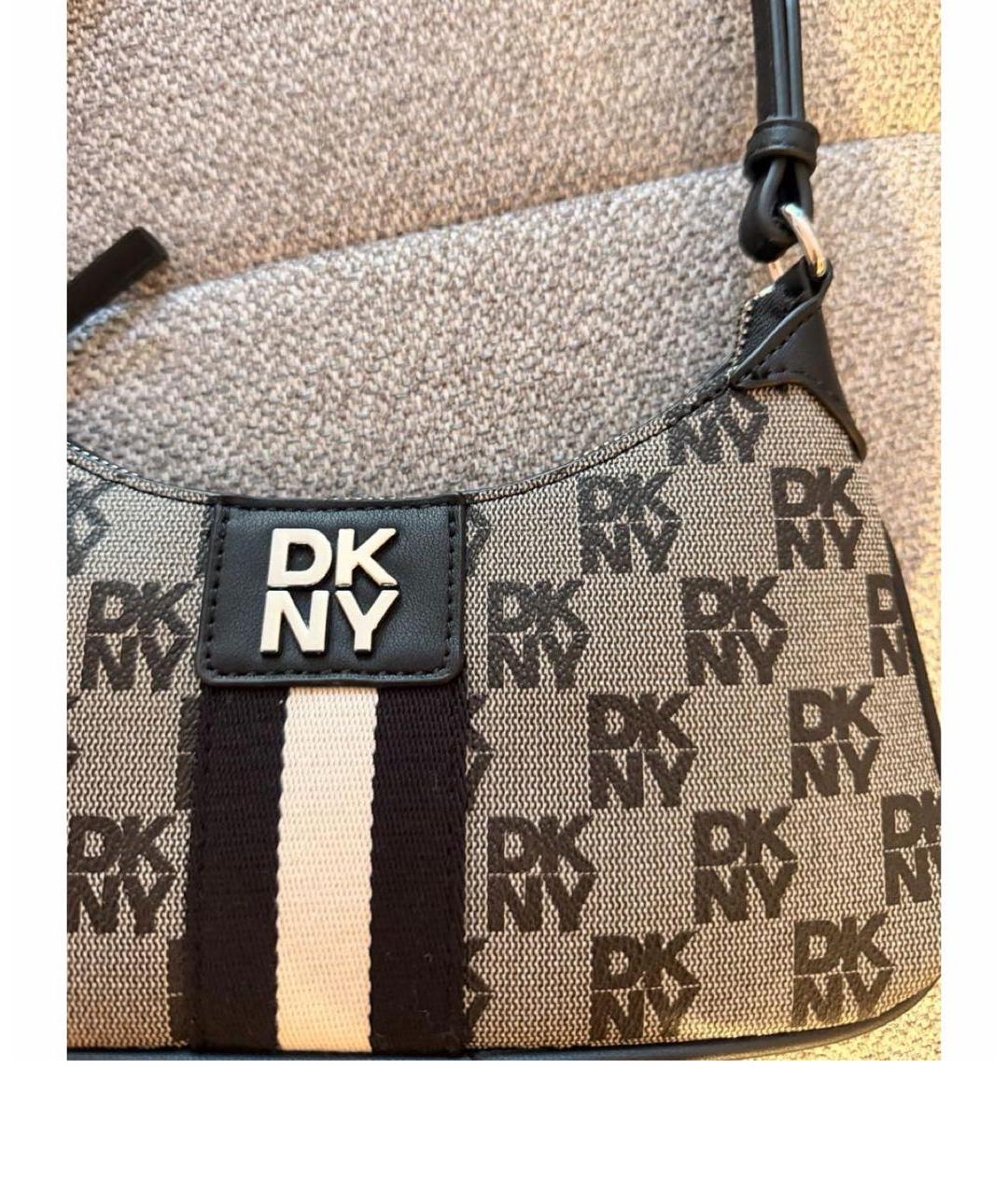 DKNY Бежевая тканевая сумка через плечо, фото 4