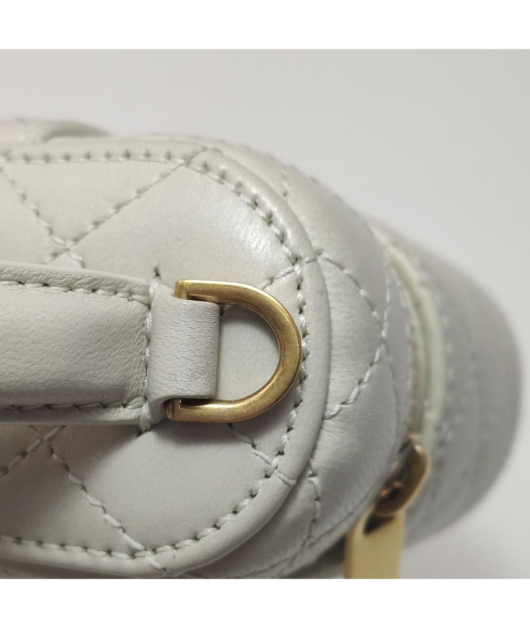 SAINT LAURENT Белая кожаная сумка с короткими ручками, фото 8