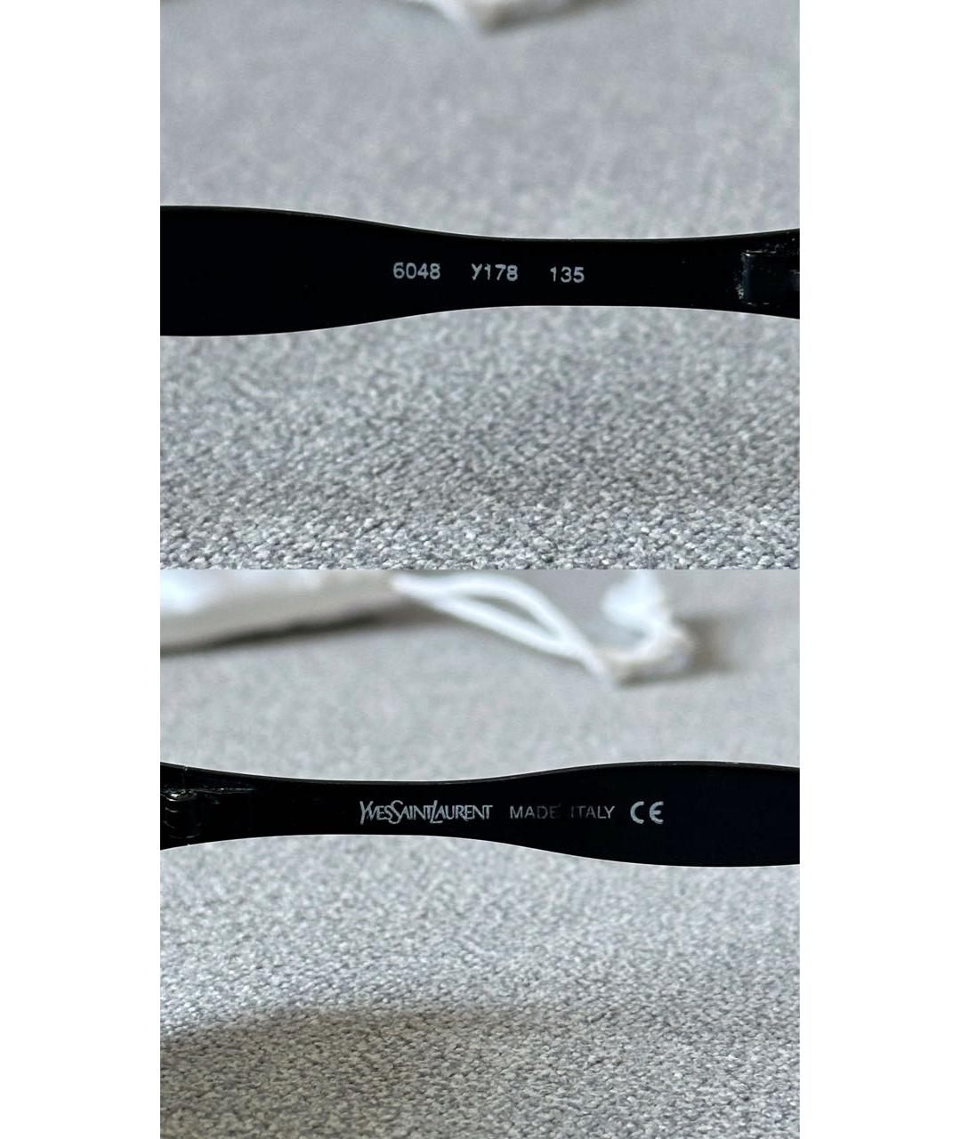 SAINT LAURENT Черные металлические солнцезащитные очки, фото 7