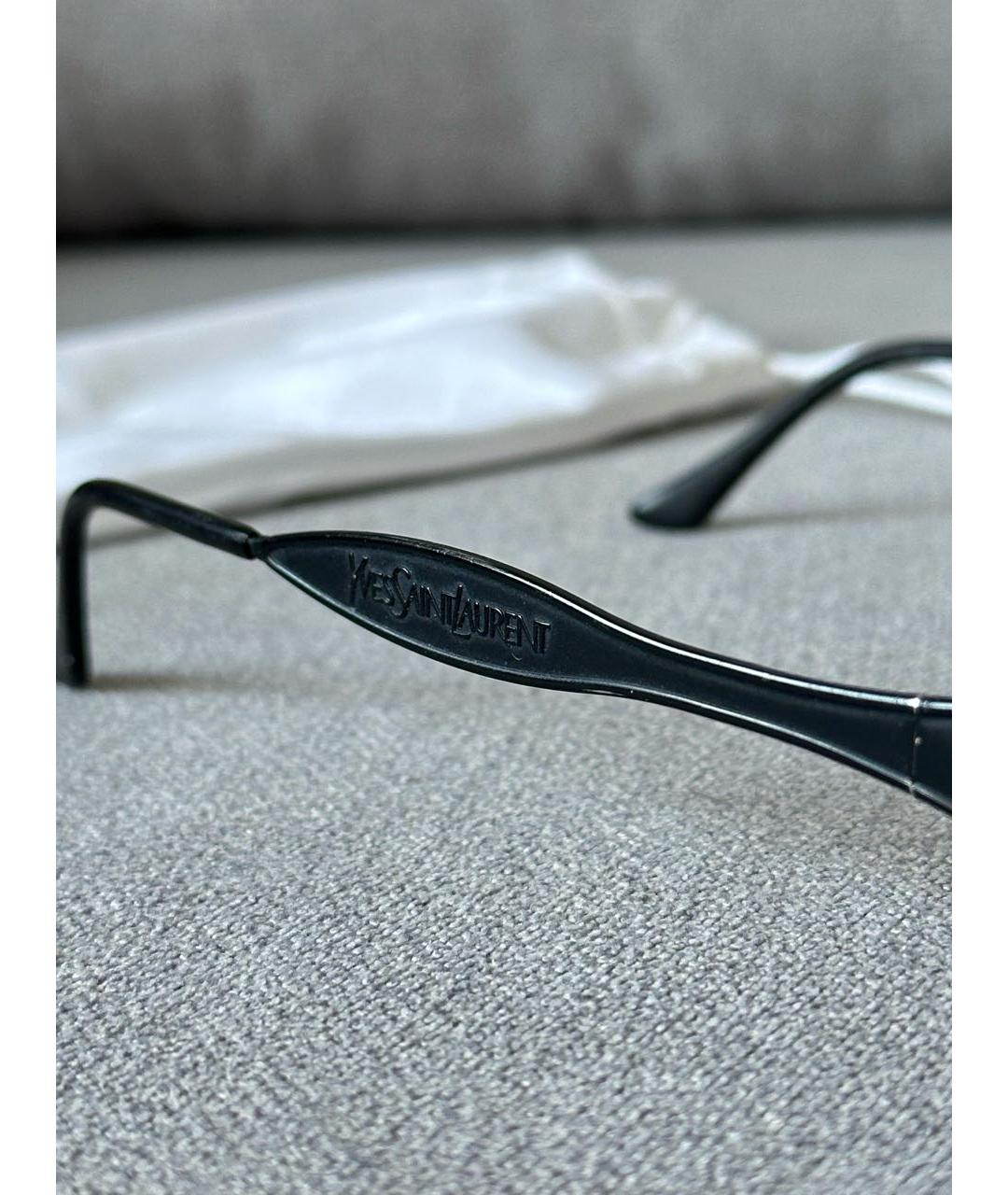 SAINT LAURENT Черные металлические солнцезащитные очки, фото 6