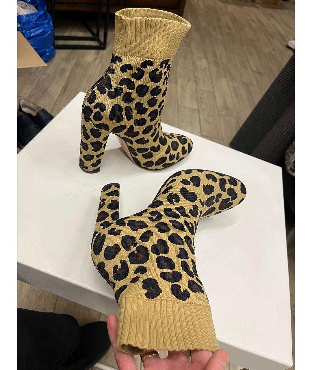 GIANVITO ROSSI Коричневые текстильные ботильоны, фото 3