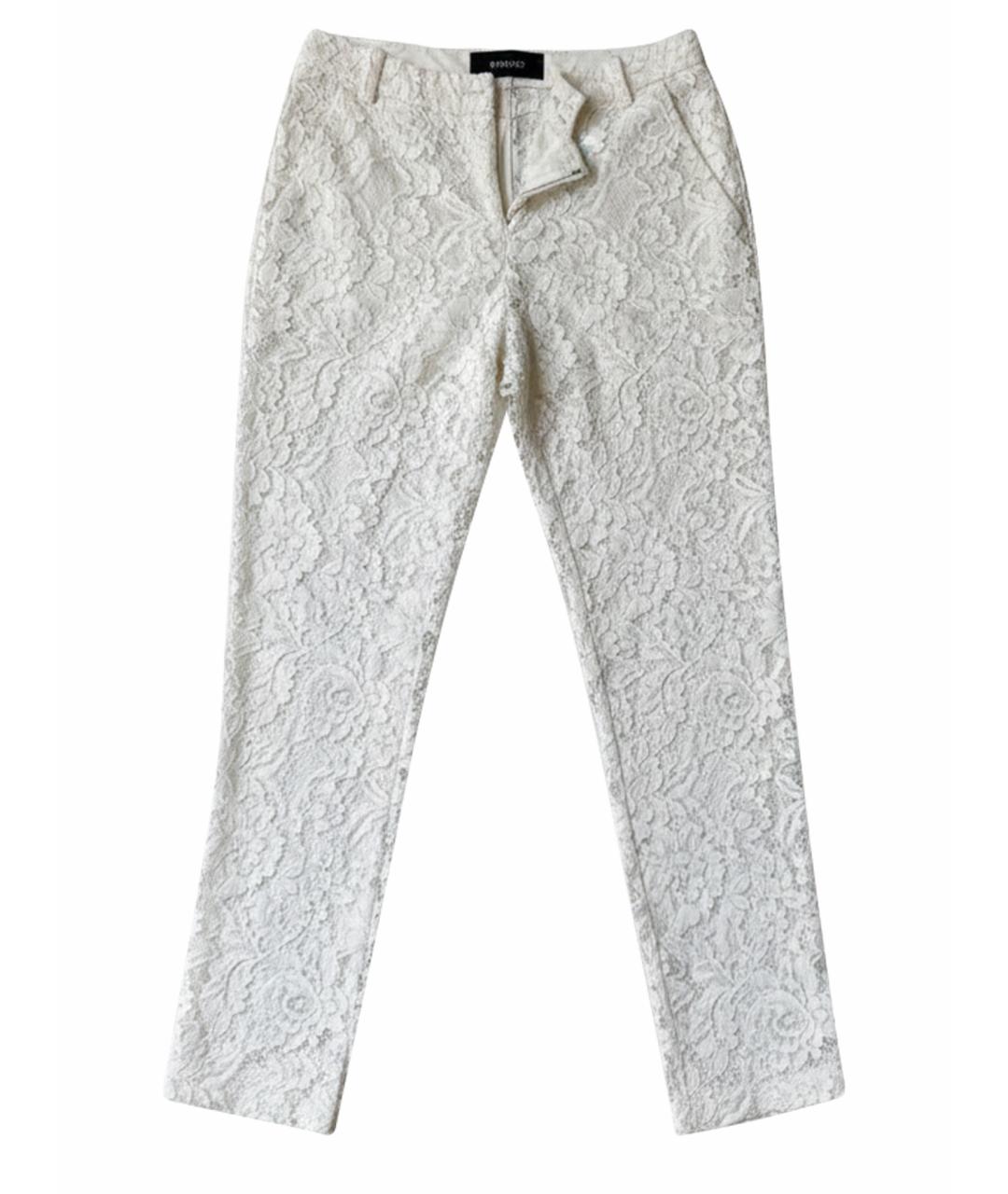 PINKO Белые кружевные брюки узкие, фото 1