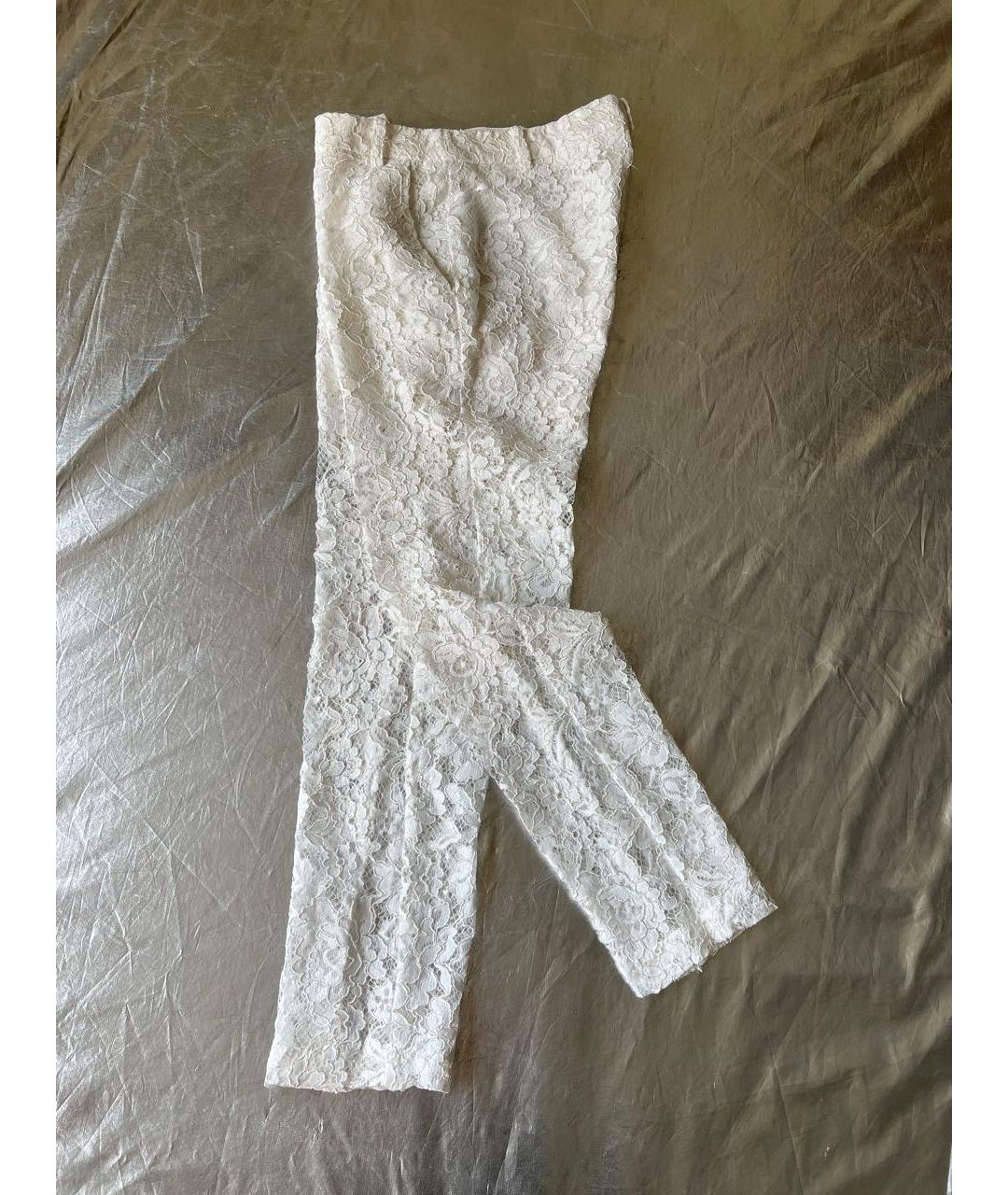 PINKO Белые кружевные брюки узкие, фото 3