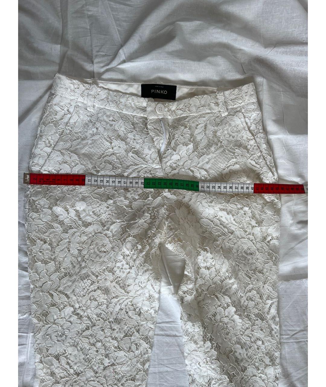 PINKO Белые кружевные брюки узкие, фото 6