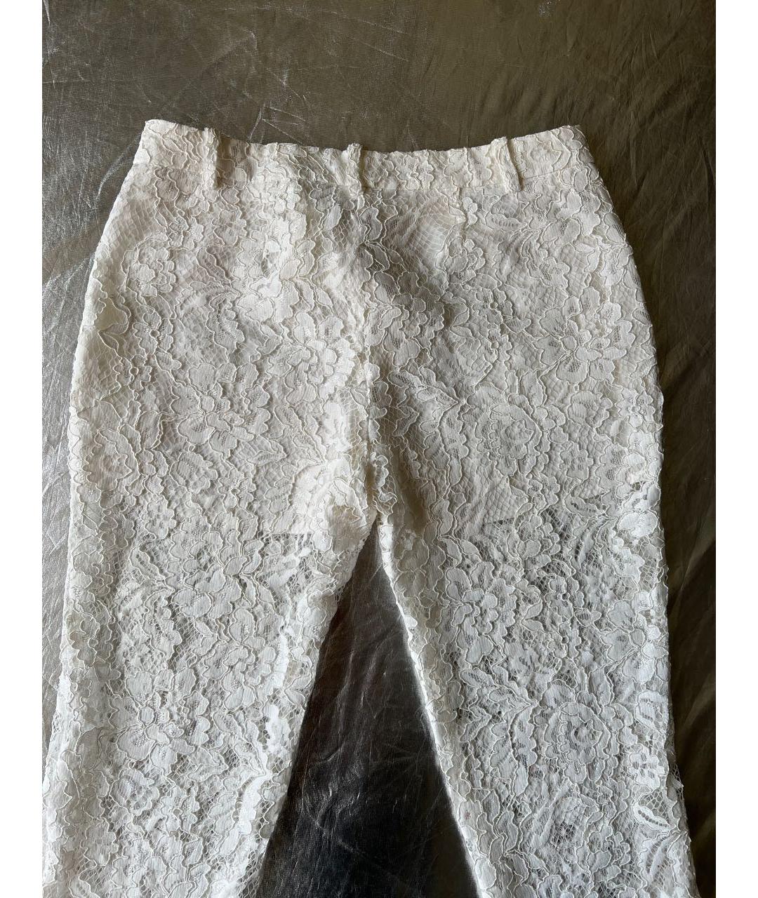 PINKO Белые кружевные брюки узкие, фото 2