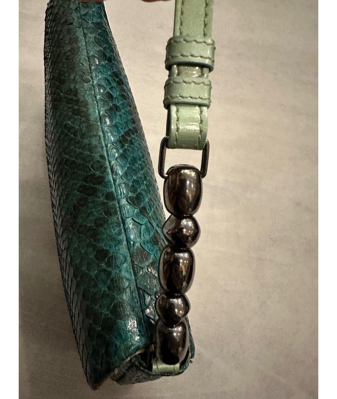 CHRISTIAN DIOR Зеленая сумка через плечо из экзотической кожи, фото 7