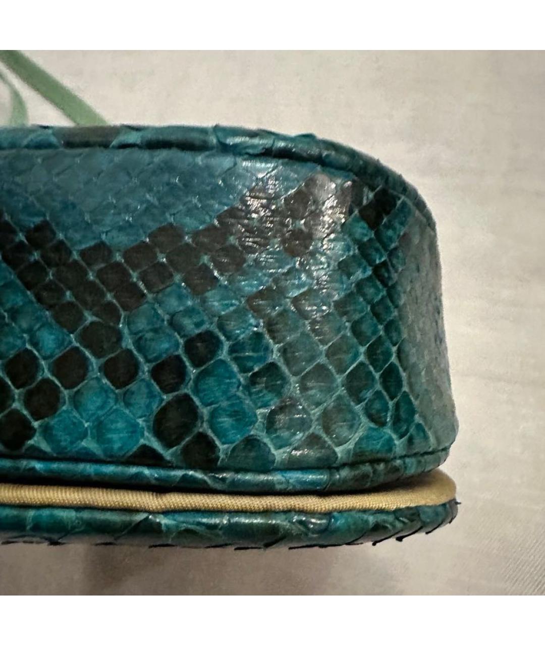 CHRISTIAN DIOR Зеленая сумка через плечо из экзотической кожи, фото 6
