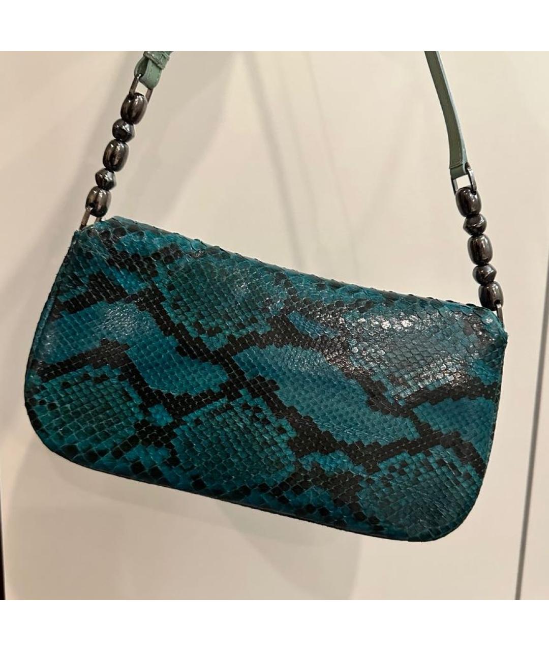 CHRISTIAN DIOR Зеленая сумка через плечо из экзотической кожи, фото 3
