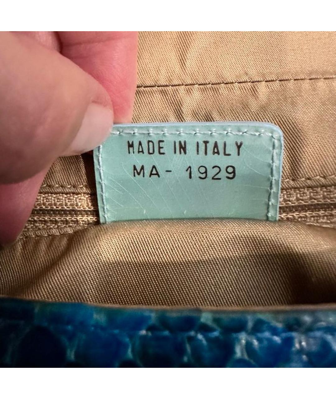 CHRISTIAN DIOR Зеленая сумка через плечо из экзотической кожи, фото 4