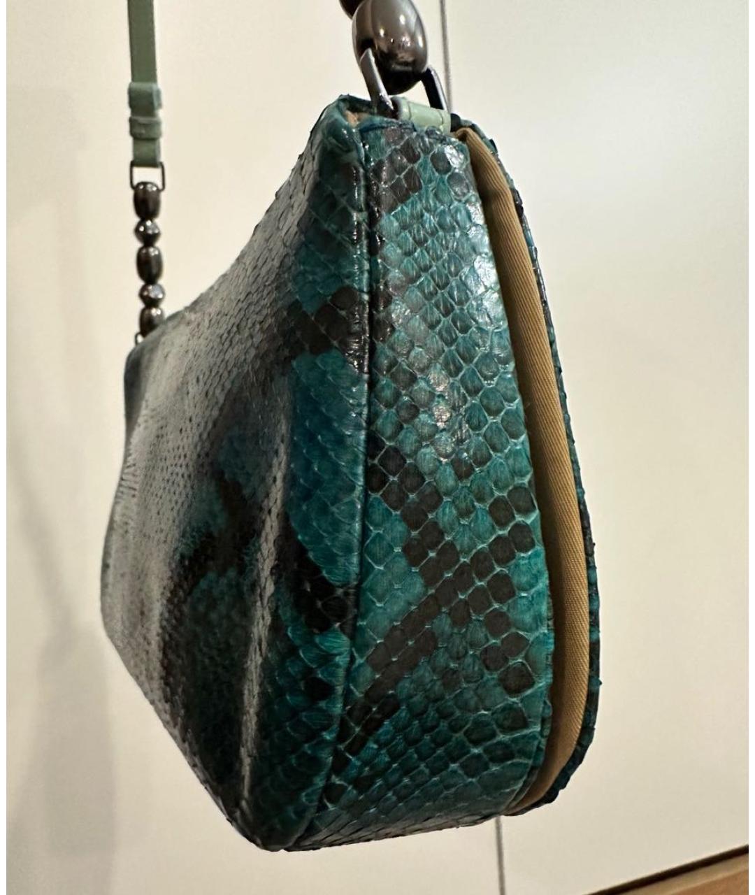 CHRISTIAN DIOR Зеленая сумка через плечо из экзотической кожи, фото 2