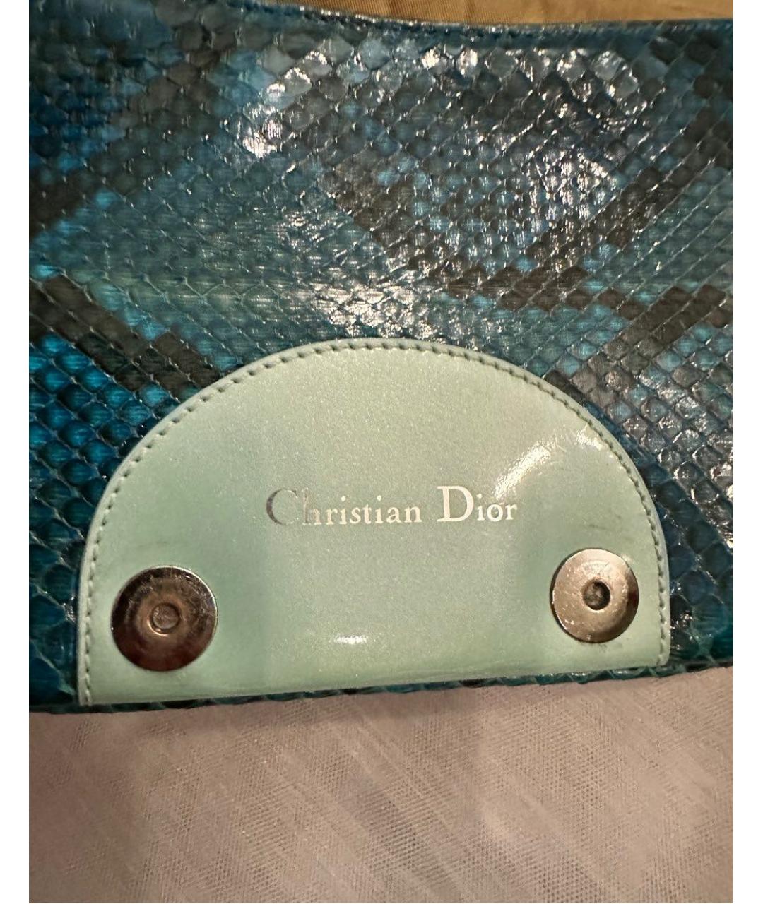 CHRISTIAN DIOR Зеленая сумка через плечо из экзотической кожи, фото 5
