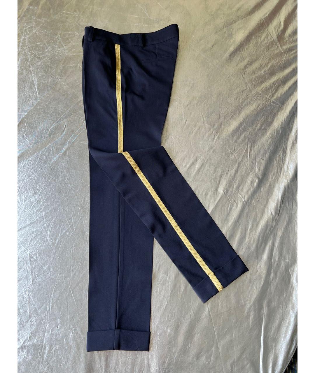 P.A.R.O.S.H. Темно-синие шерстяные брюки узкие, фото 3