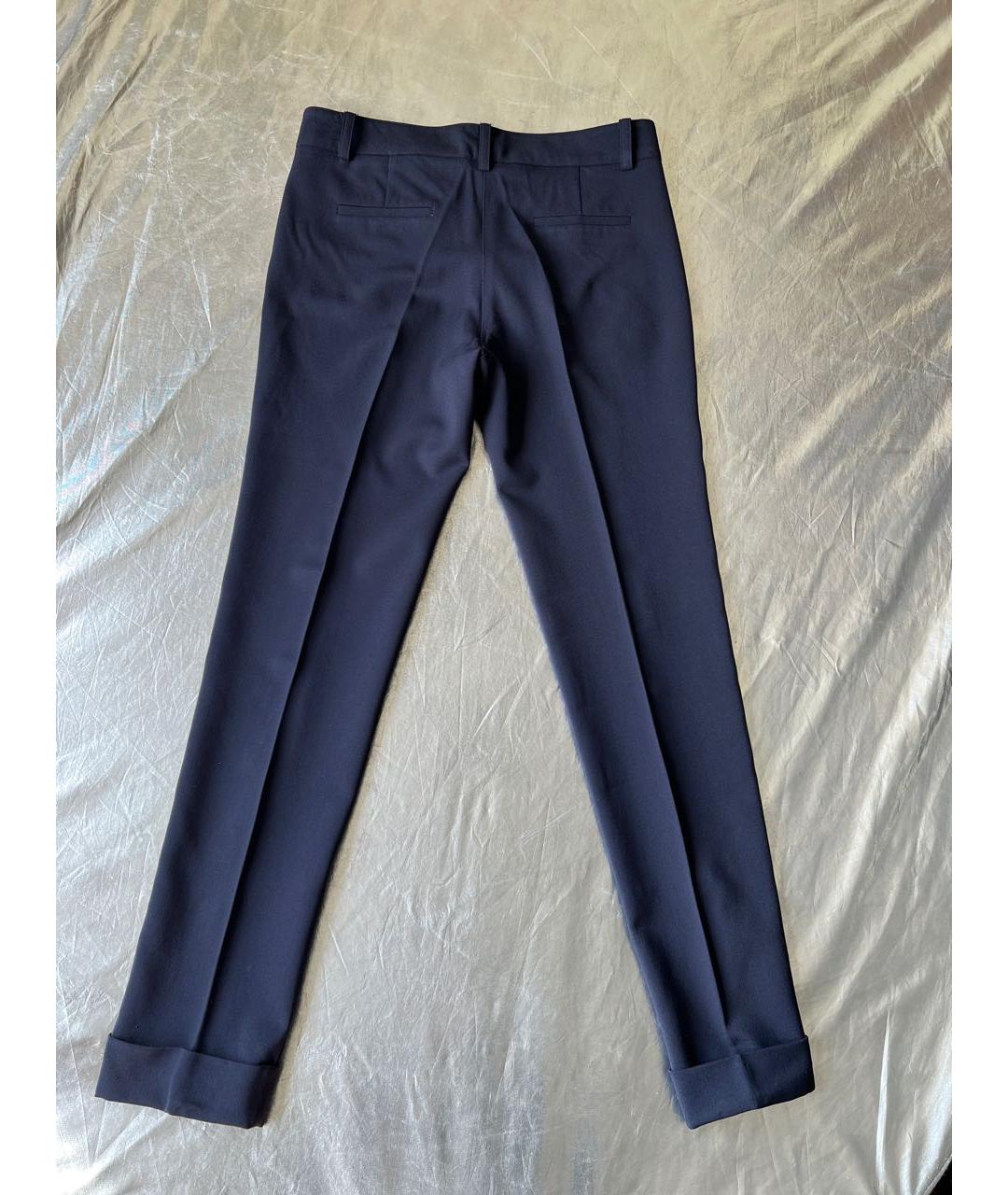 P.A.R.O.S.H. Темно-синие шерстяные брюки узкие, фото 2