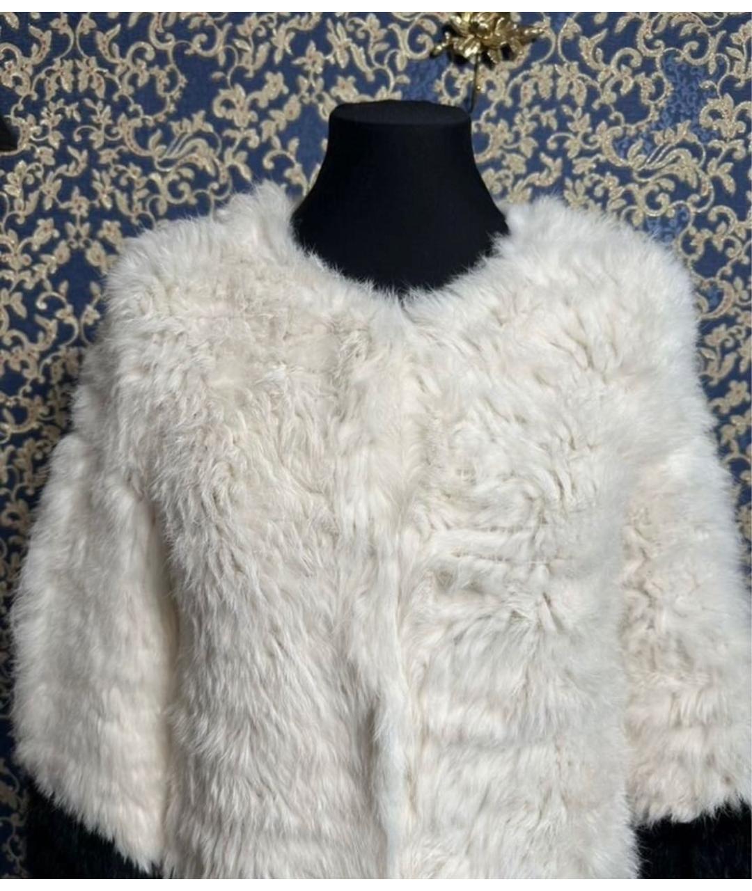 TWIN-SET Белая меховая шуба, фото 4