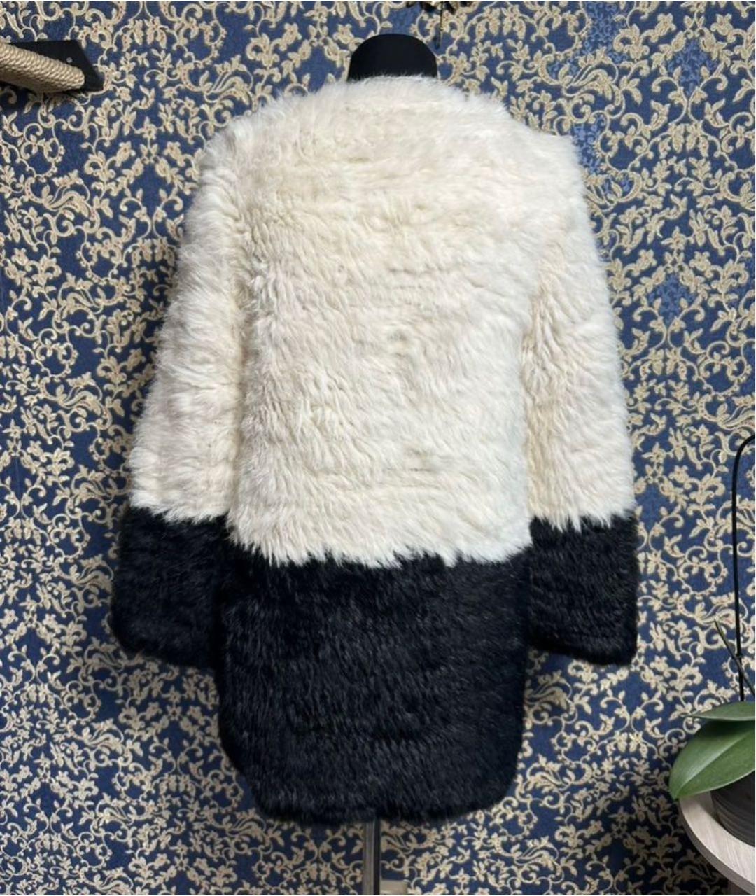 TWIN-SET Белая меховая шуба, фото 3