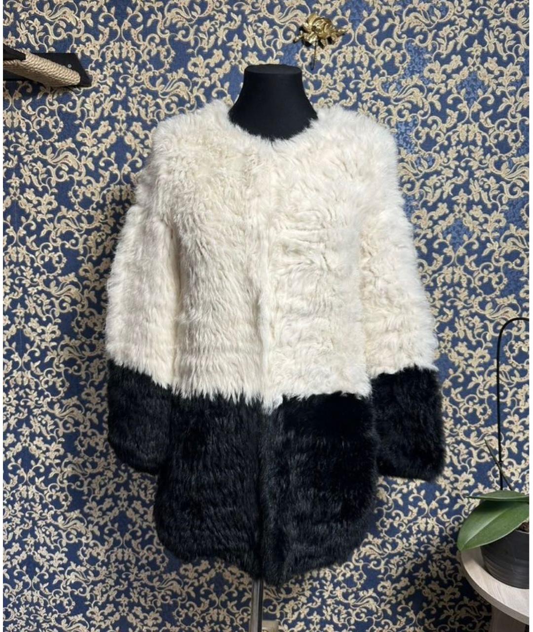 TWIN-SET Белая меховая шуба, фото 9