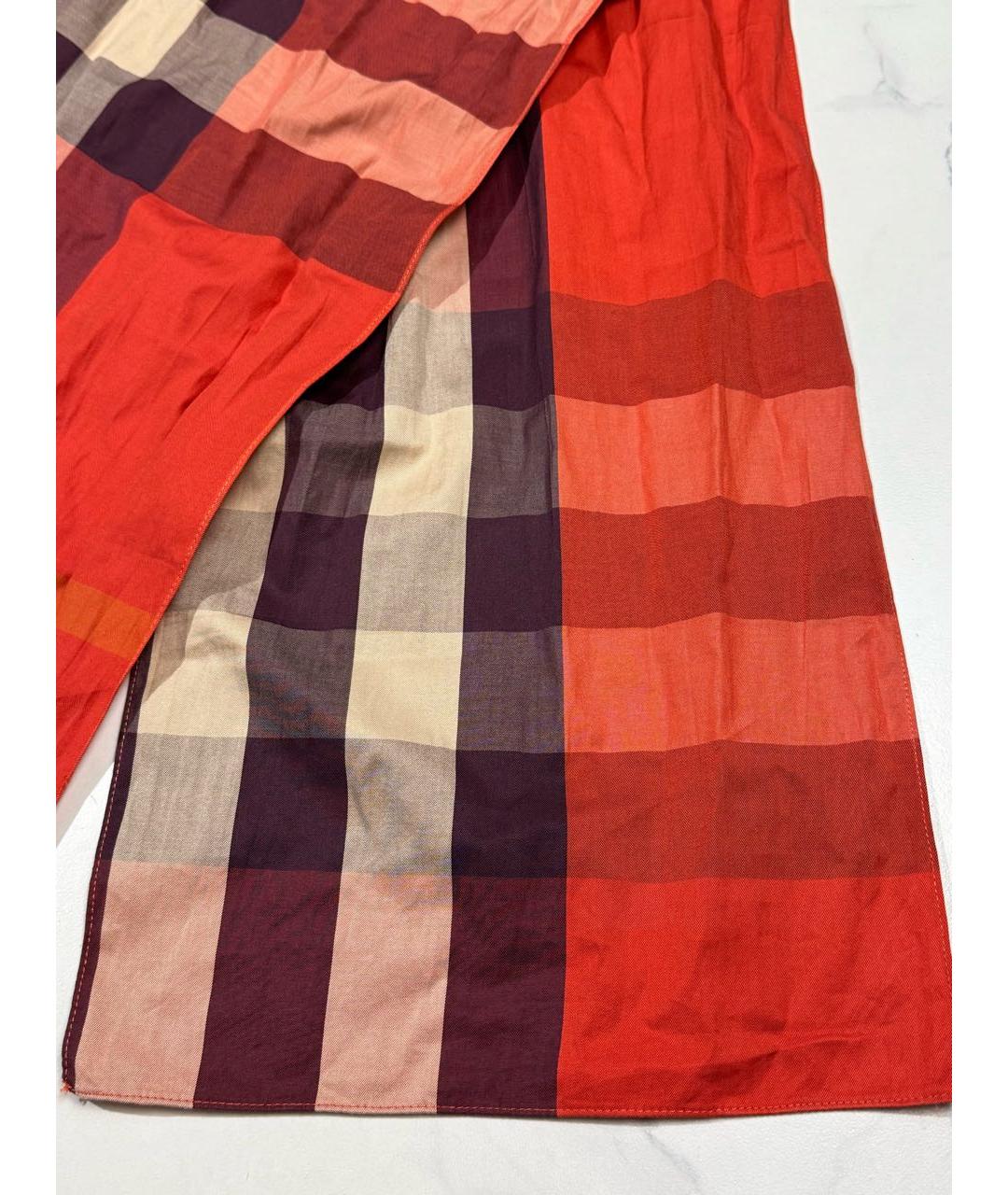 BURBERRY Красный хлопковый платок, фото 3