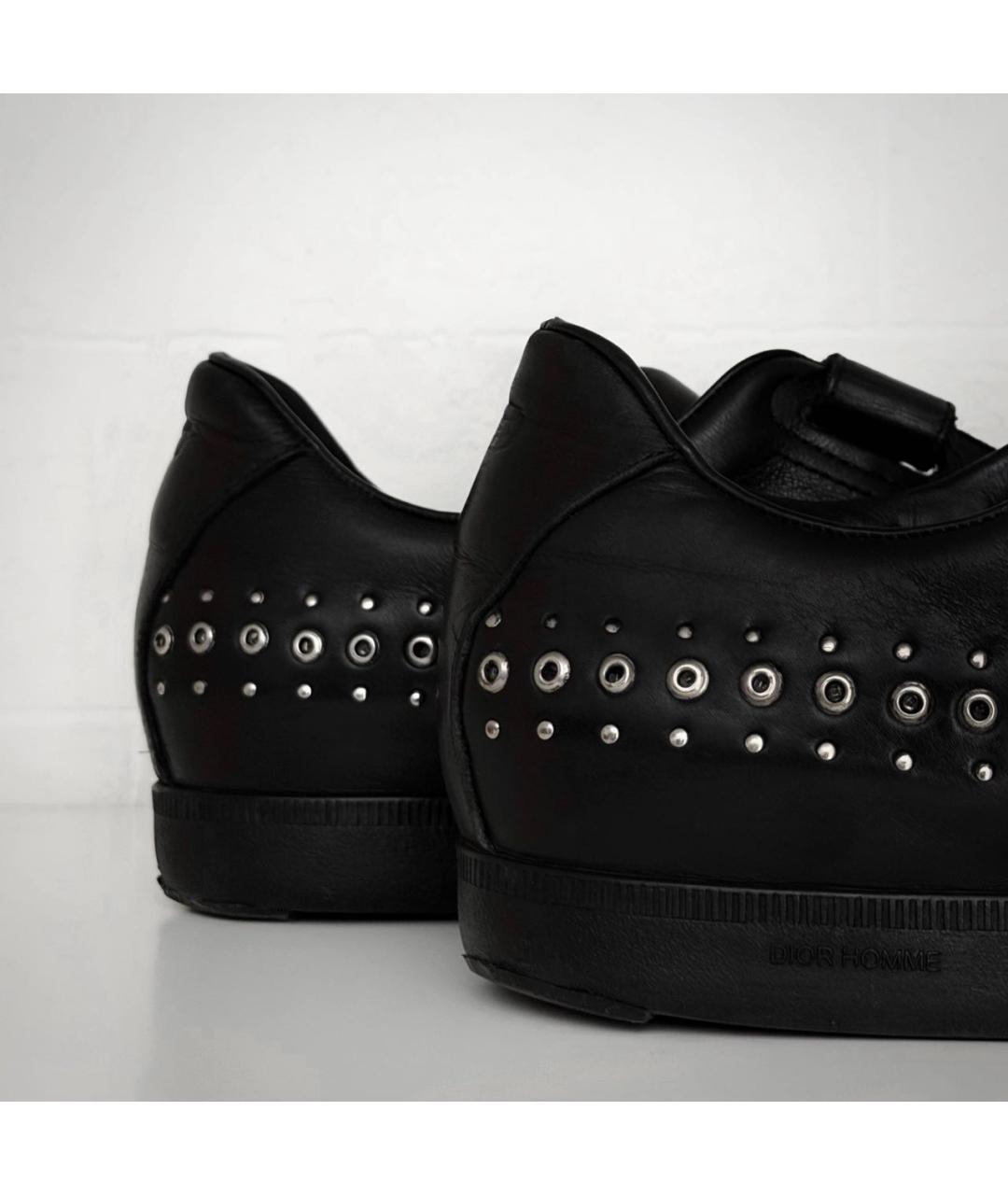 CHRISTIAN DIOR Черные кожаные низкие кроссовки / кеды, фото 3