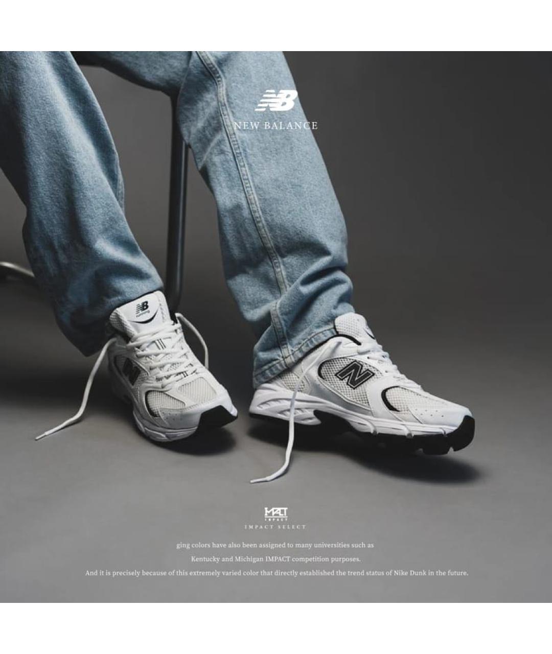 NEW BALANCE Белые текстильные низкие кроссовки / кеды, фото 2