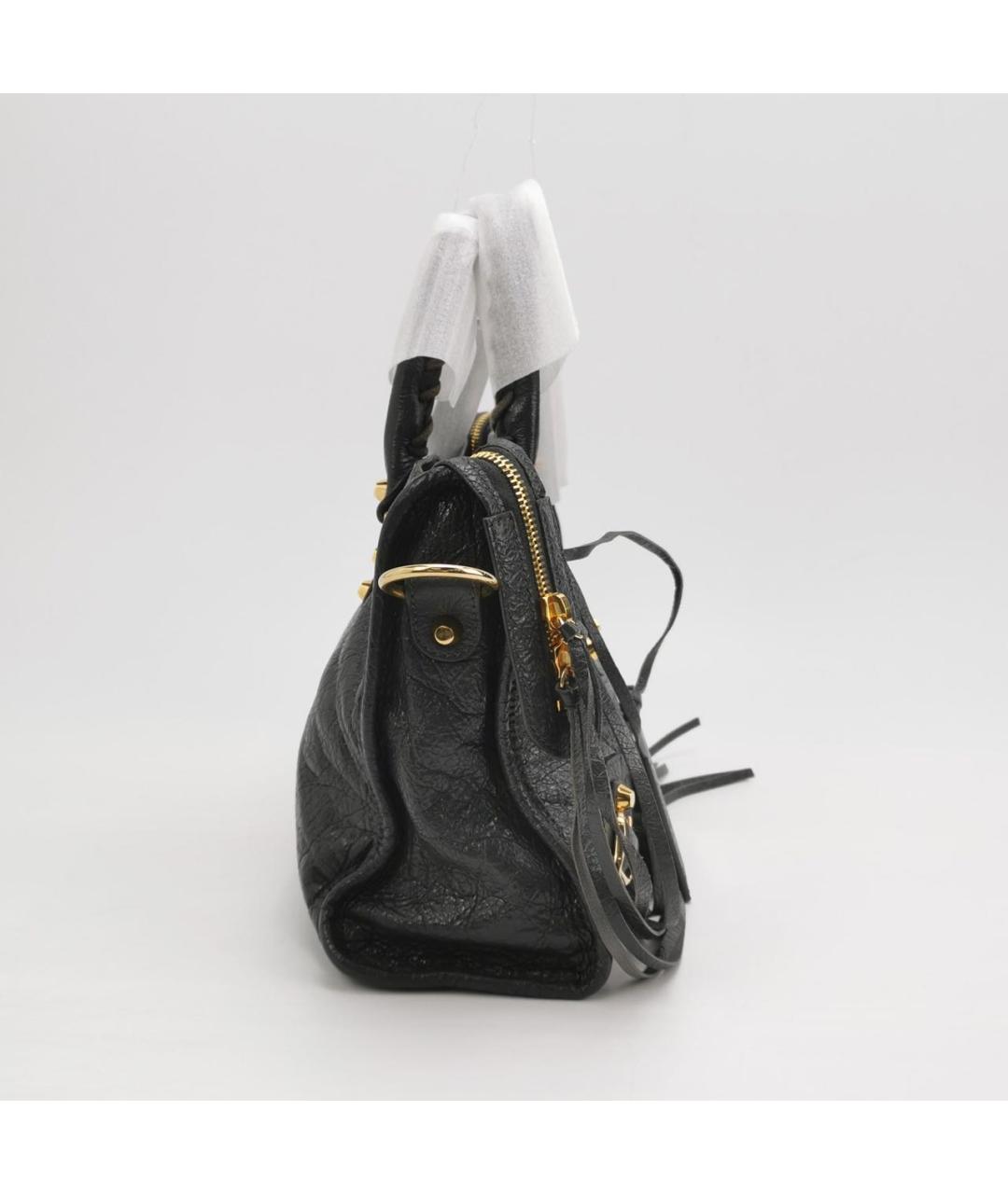 BALENCIAGA Черная кожаная сумка с короткими ручками, фото 3