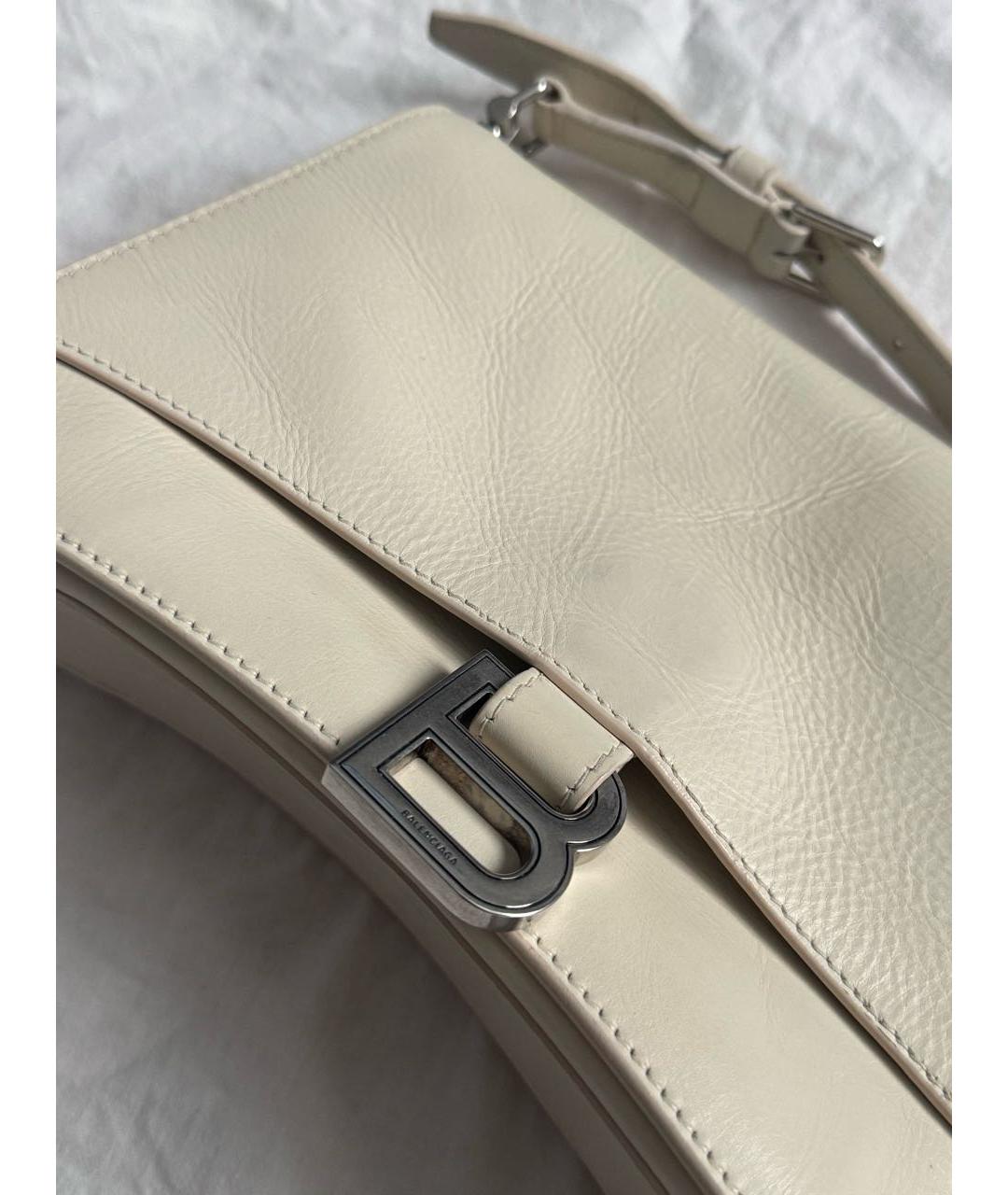 BALENCIAGA Бежевая кожаная сумка с короткими ручками, фото 6