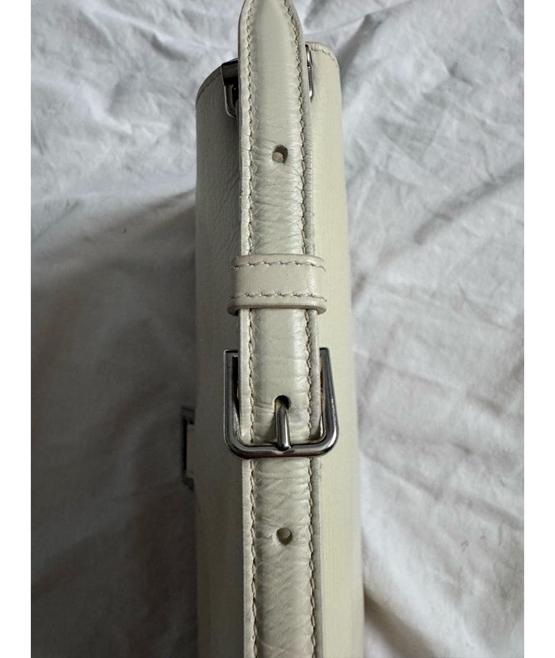 BALENCIAGA Бежевая кожаная сумка с короткими ручками, фото 7