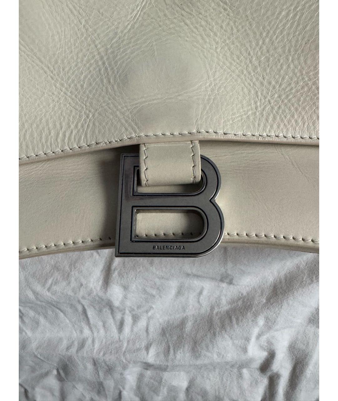 BALENCIAGA Бежевая кожаная сумка с короткими ручками, фото 8