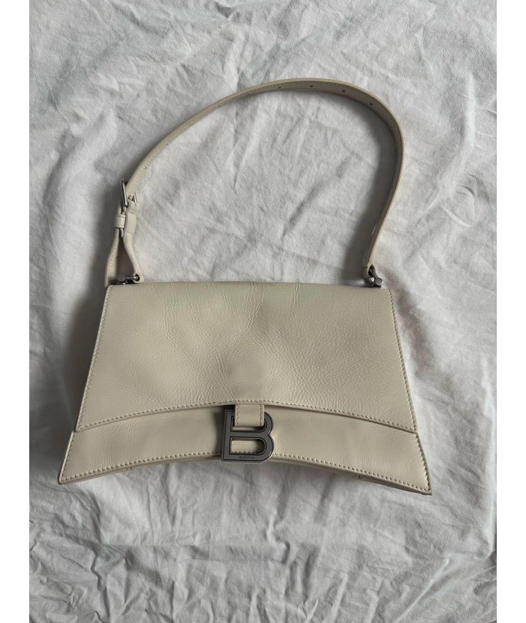 BALENCIAGA Бежевая кожаная сумка с короткими ручками, фото 9