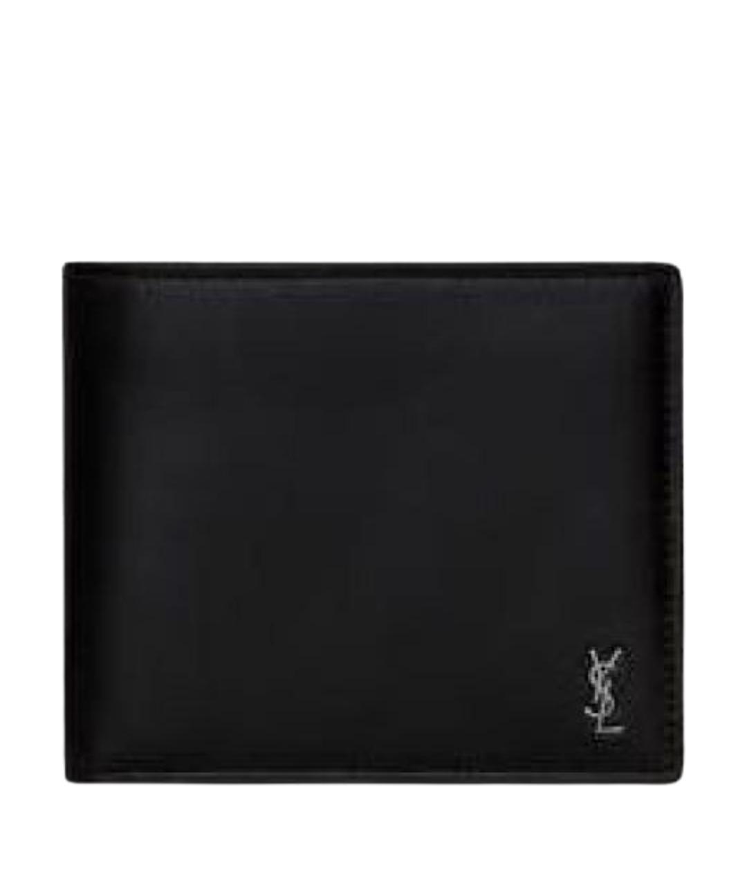 SAINT LAURENT Черный кожаный кошелек, фото 1