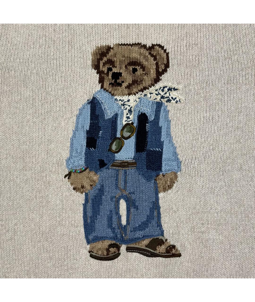 POLO RALPH LAUREN Бежевый хлопковый джемпер / свитер, фото 2