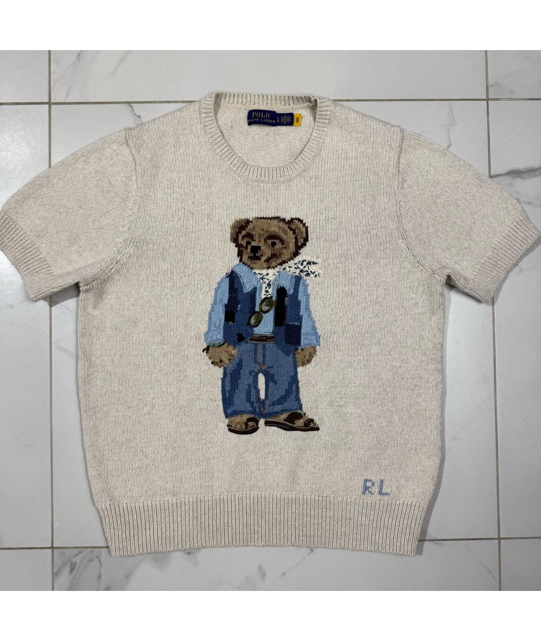 POLO RALPH LAUREN Бежевый хлопковый джемпер / свитер, фото 7