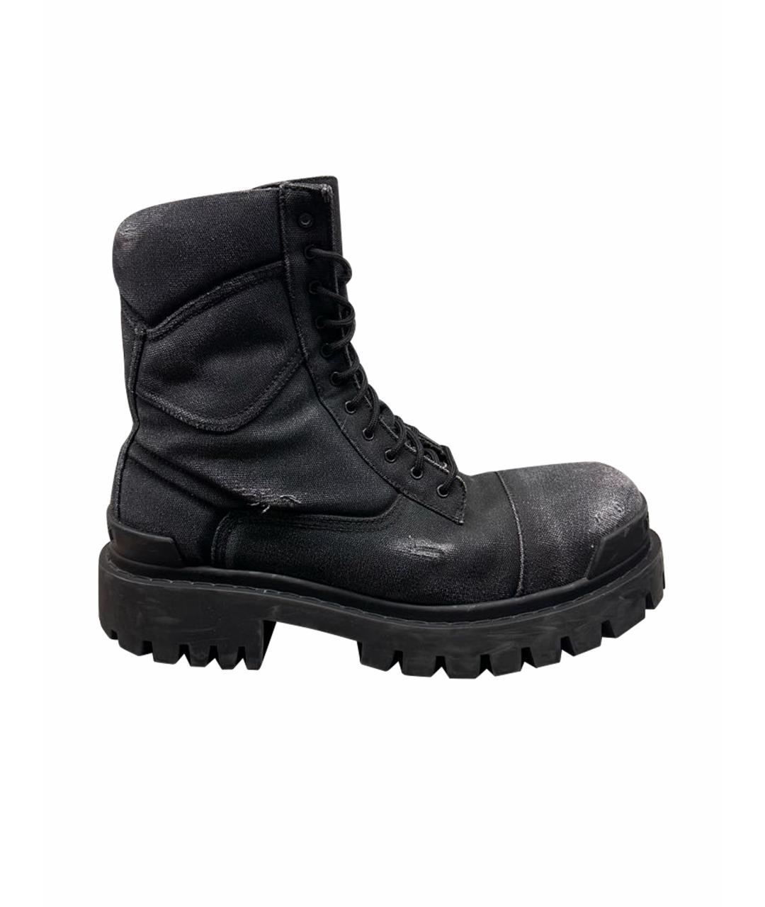 BALENCIAGA Черные высокие ботинки, фото 1