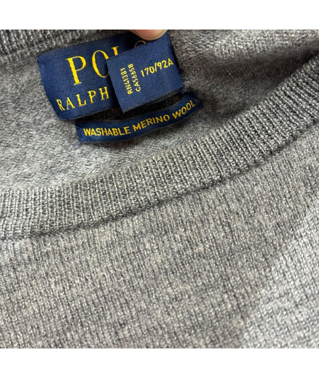 POLO RALPH LAUREN Серый шерстяной джемпер / свитер, фото 7