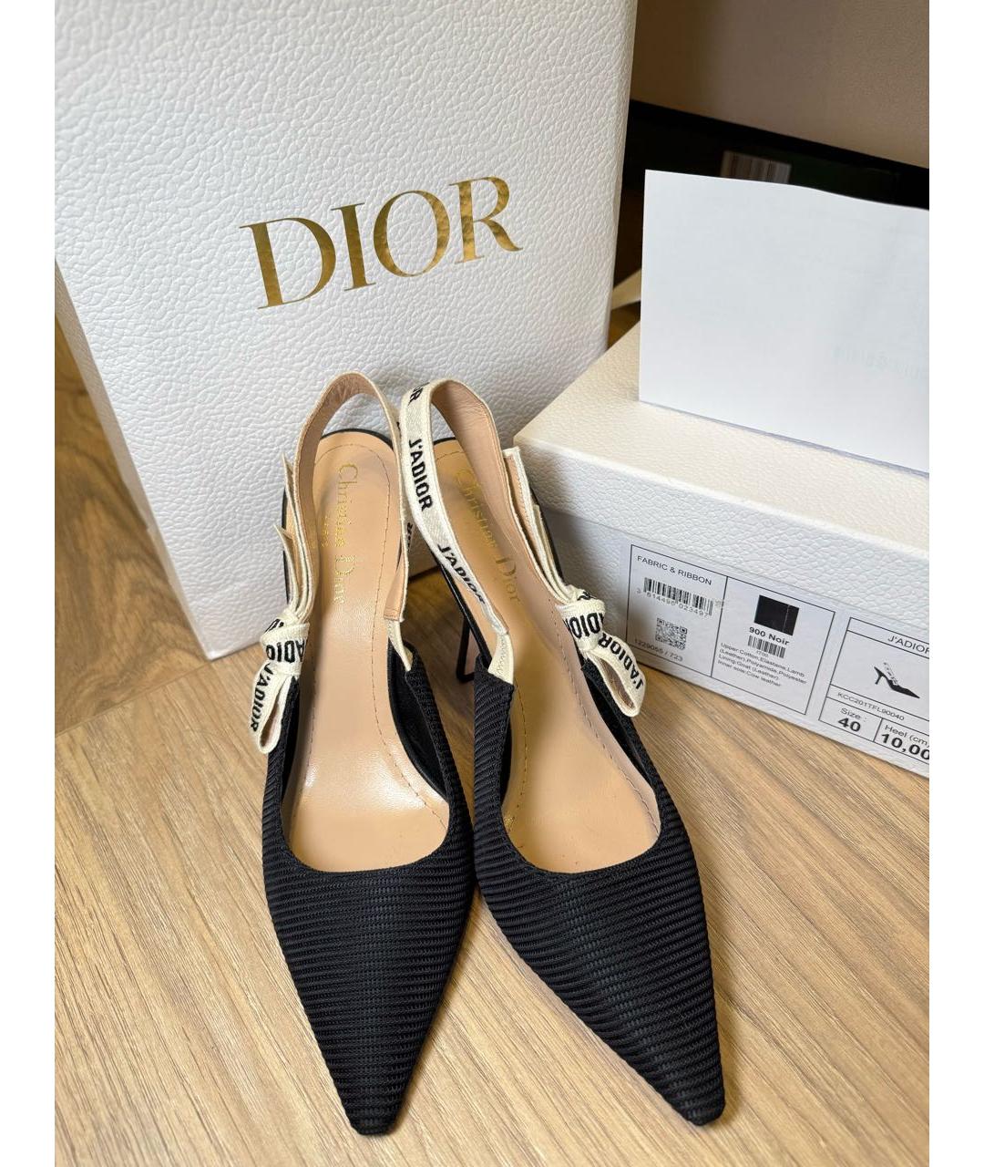 CHRISTIAN DIOR Черные текстильные туфли, фото 2