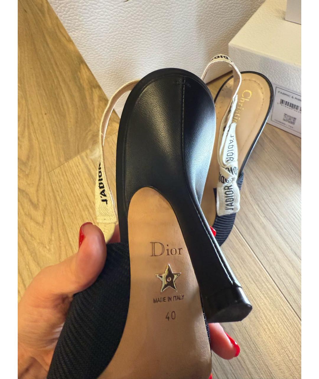 CHRISTIAN DIOR Черные текстильные туфли, фото 3