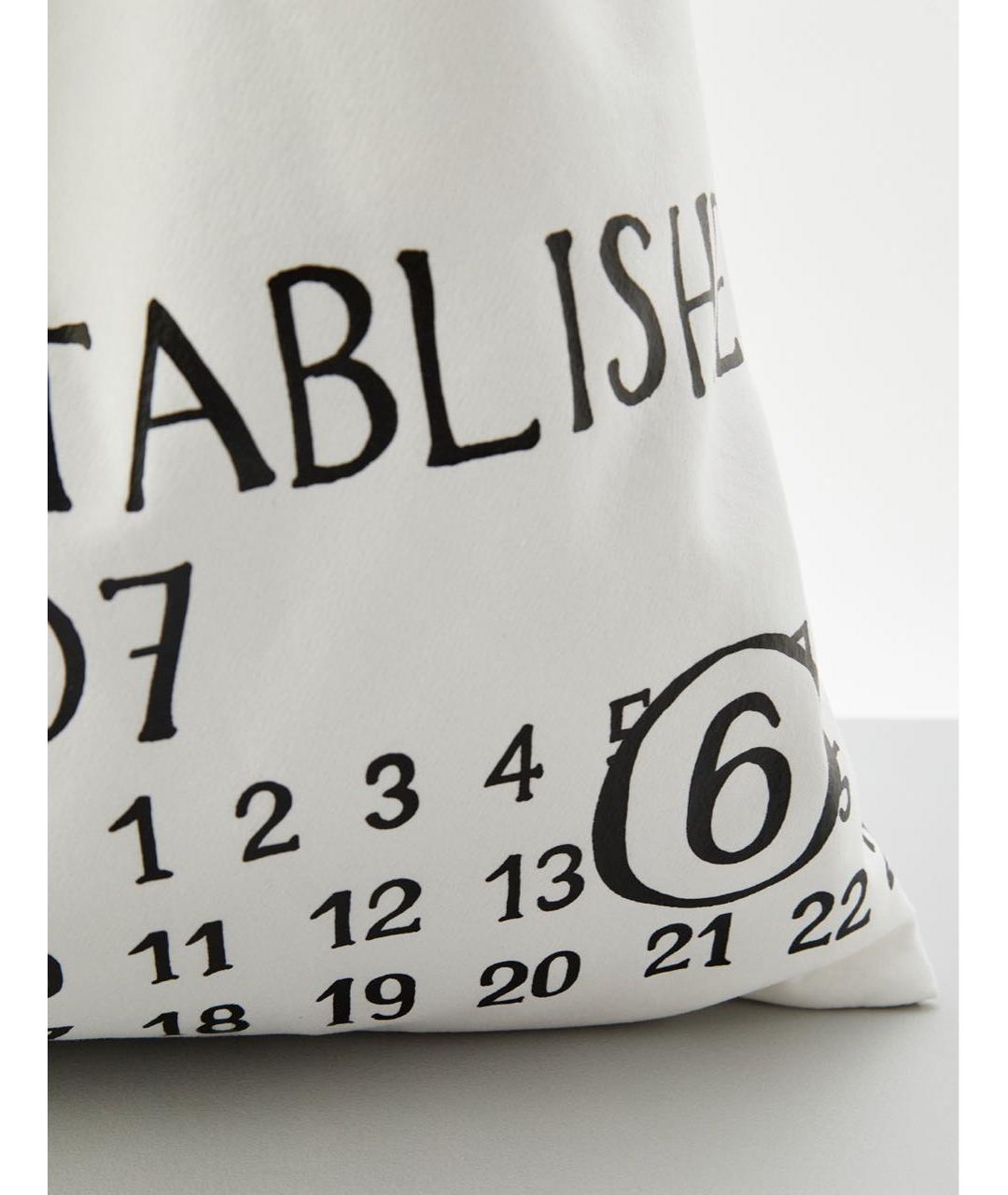 MM6 MAISON MARGIELA Белая тканевая сумка тоут, фото 3