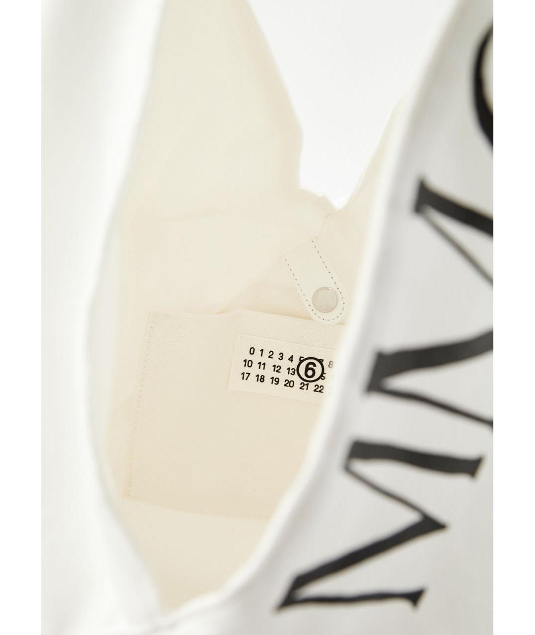 MM6 MAISON MARGIELA Белая тканевая сумка тоут, фото 4