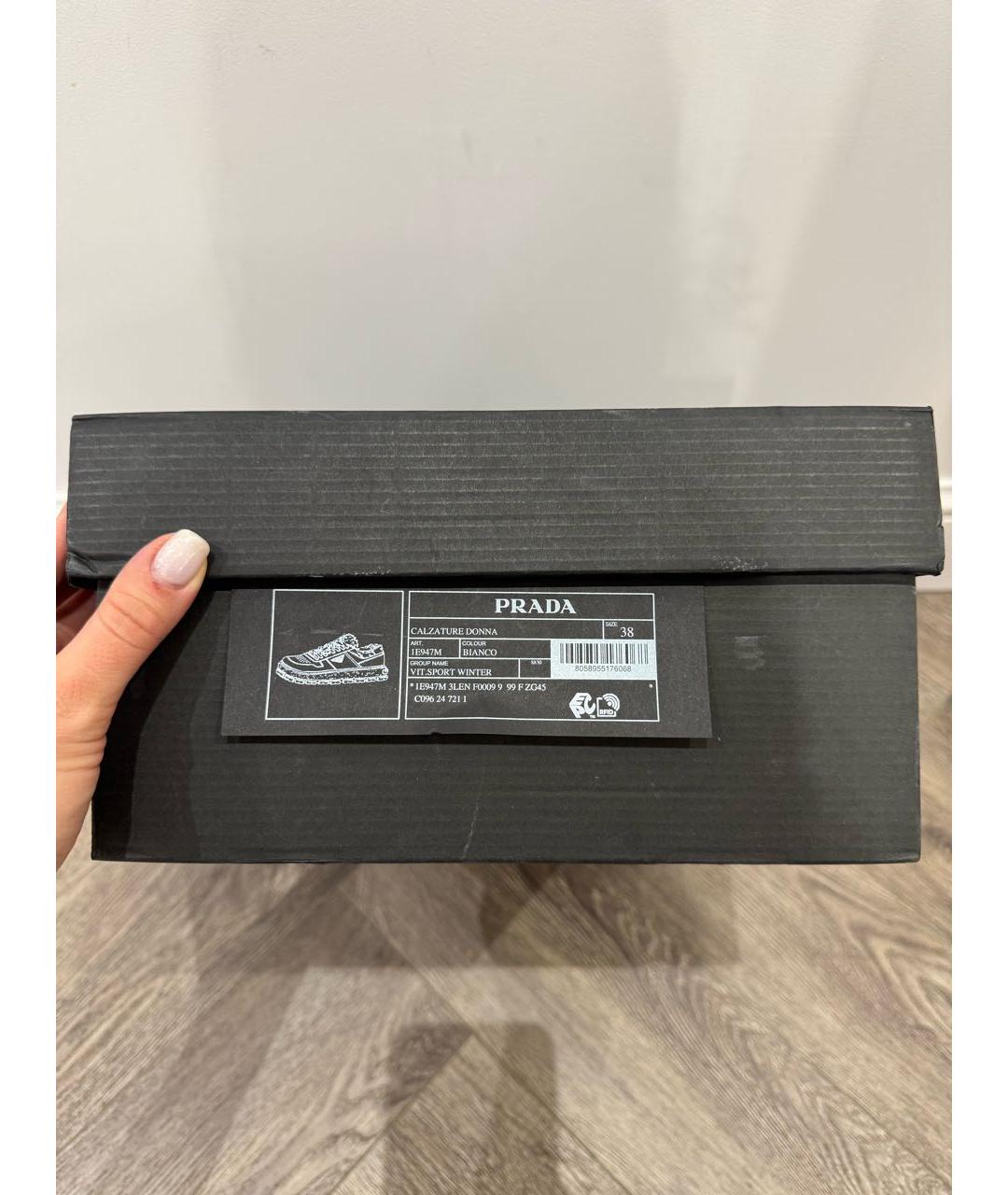 PRADA Белые кожаные кеды, фото 4