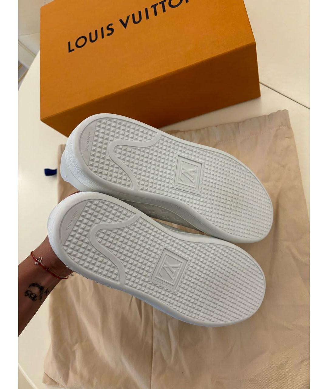 LOUIS VUITTON Белые кожаные кеды, фото 5