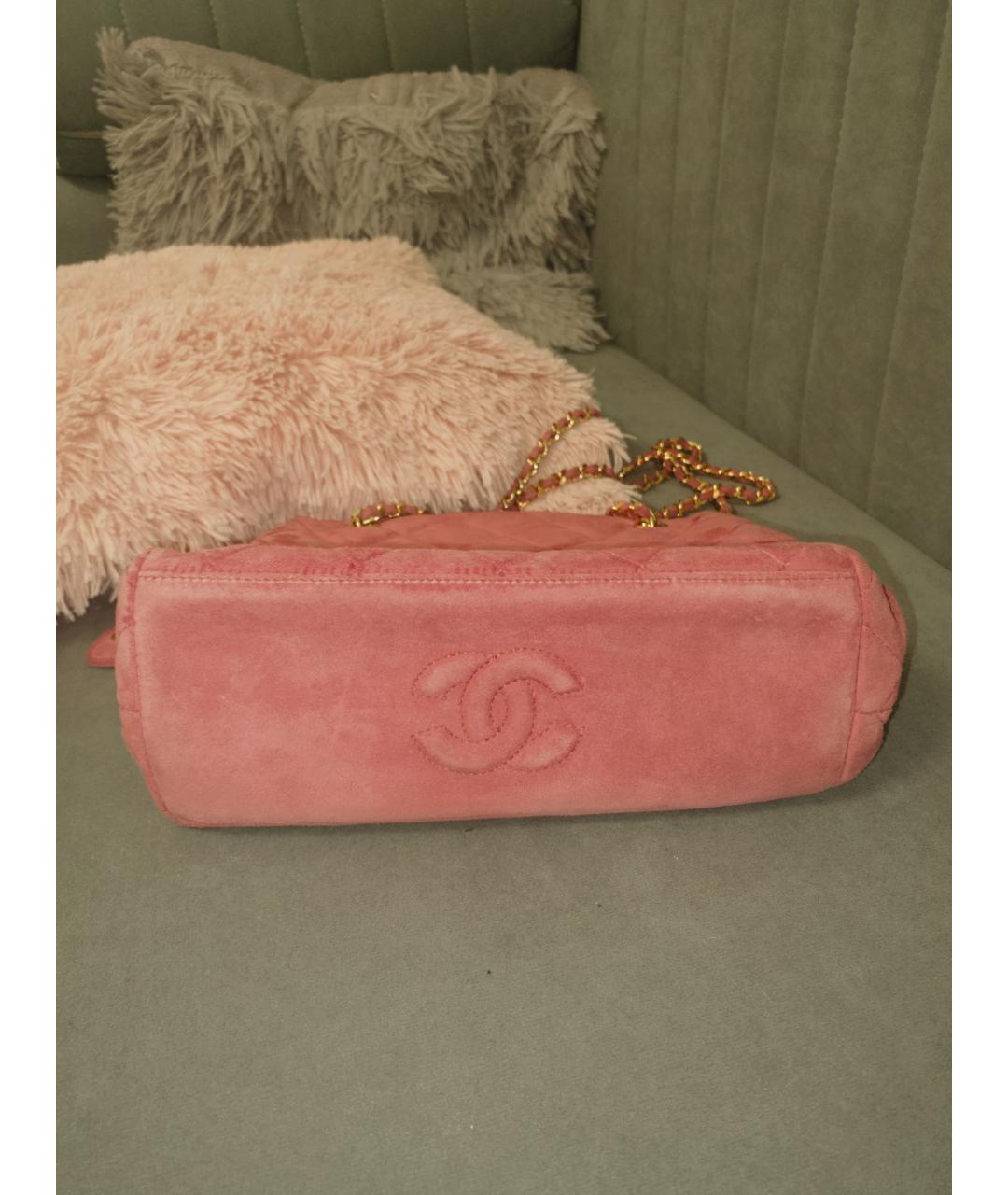 CHANEL Розовая бархатная сумка с короткими ручками, фото 2