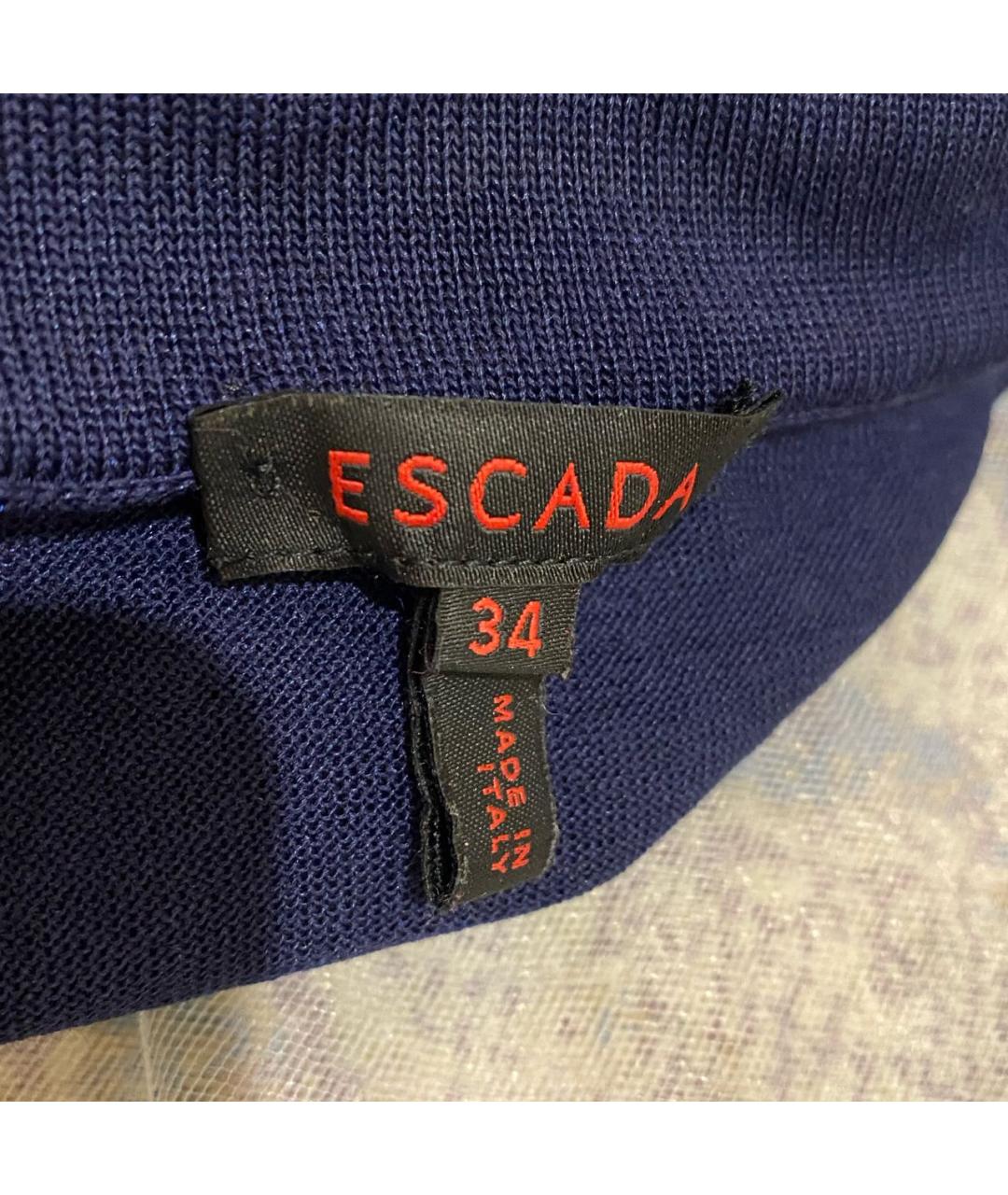 ESCADA Темно-синий шелковый джемпер / свитер, фото 3